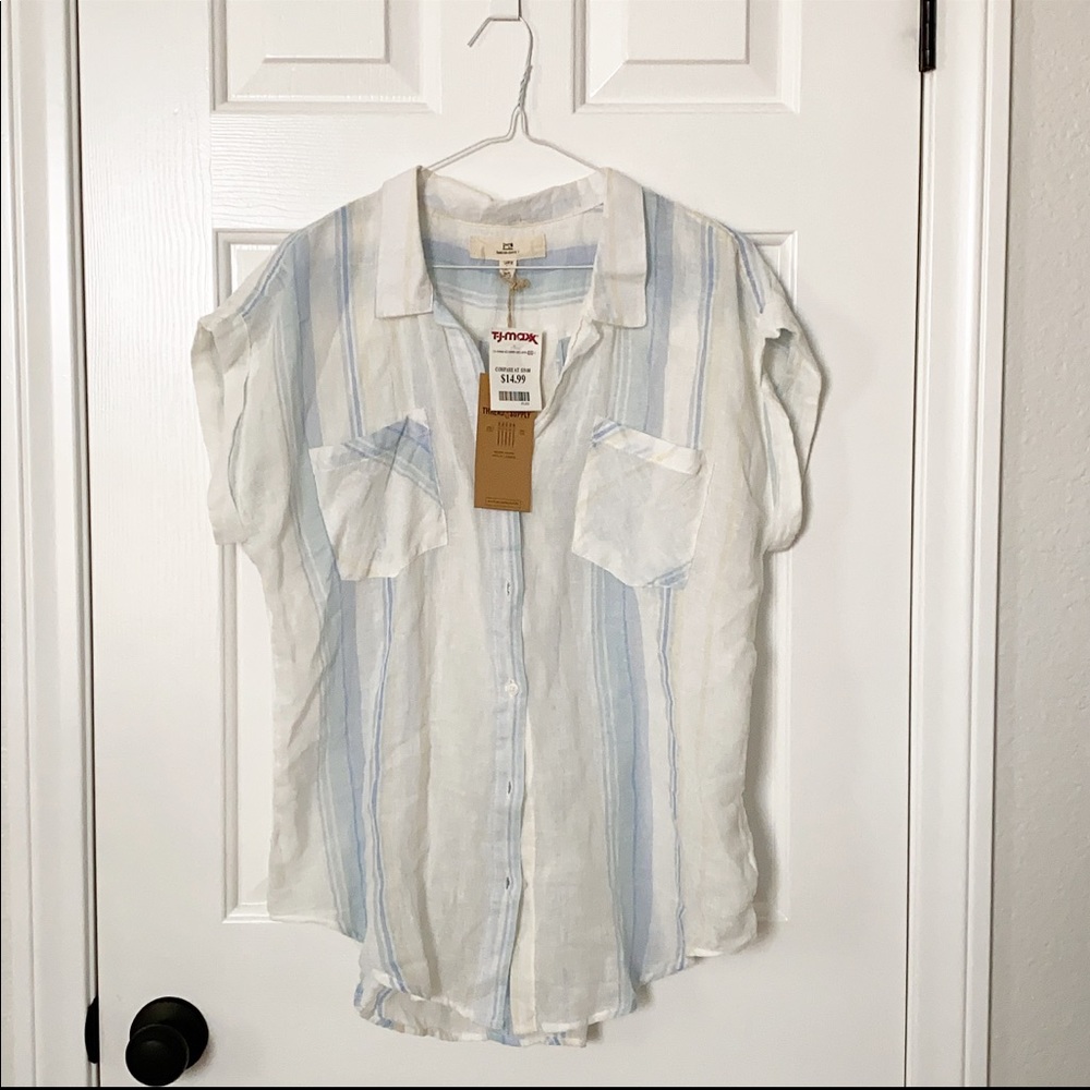 NWT Thread + Supply Sheer Collared Button Up Shirt